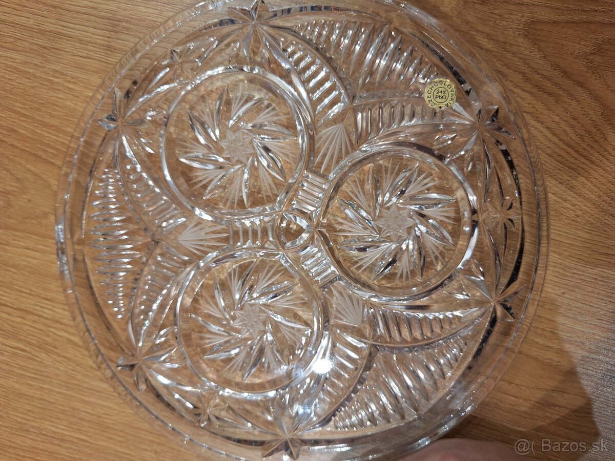Retro krištáľ podnos - 4