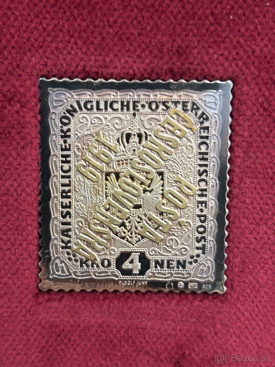 Najvzácnejšia známka Československa zlato a striebro - 4