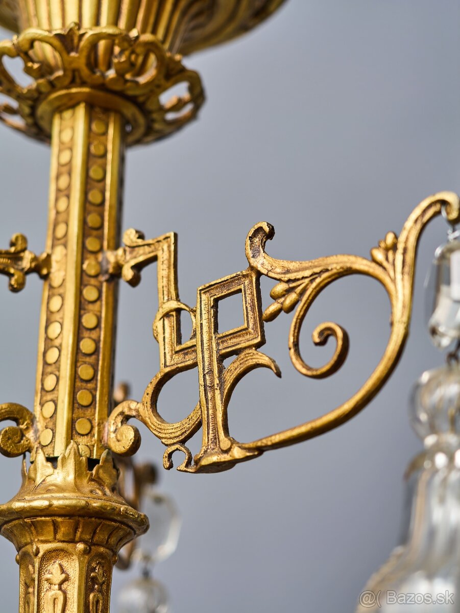 Veľký luster Art Deco na 12 žiaroviek - 4