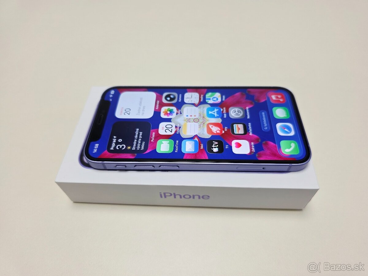APPLE IPHONE 12 MINI PURPLE 64GB,ZDRAVIE BATERKY 100% - 4
