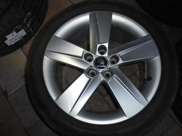 Alu disky Škoda 5x100, pneu 215/45 R16 č.12d - 4