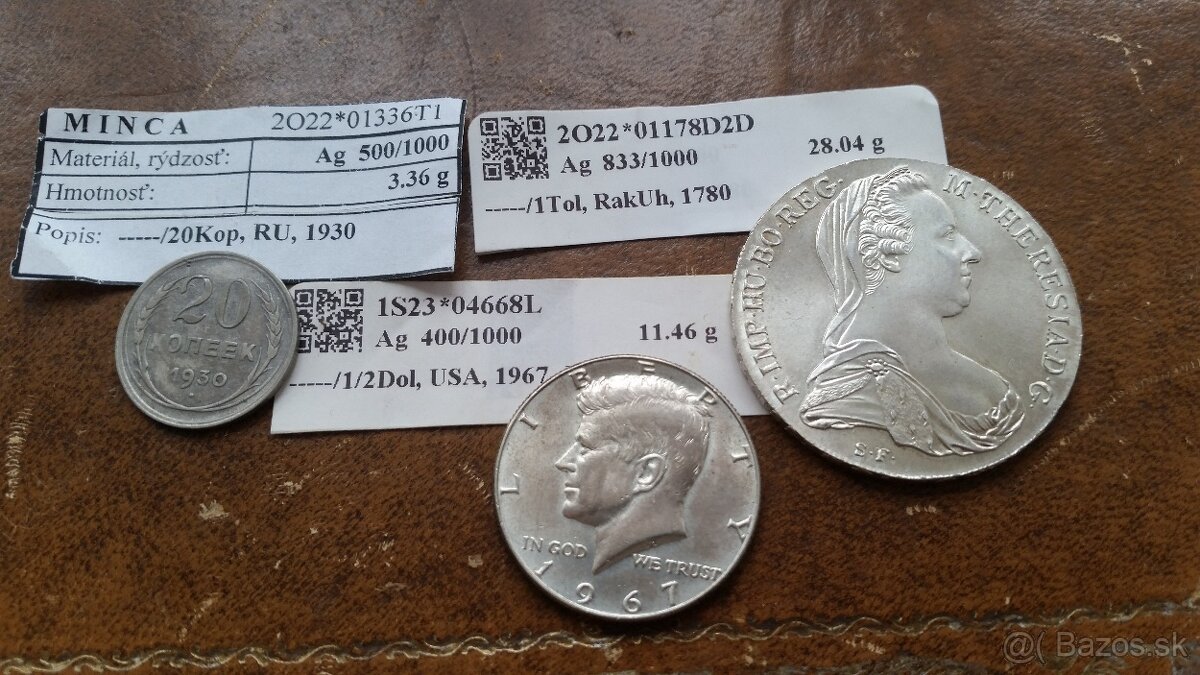 Stare strieborne mincet 3ks - 4