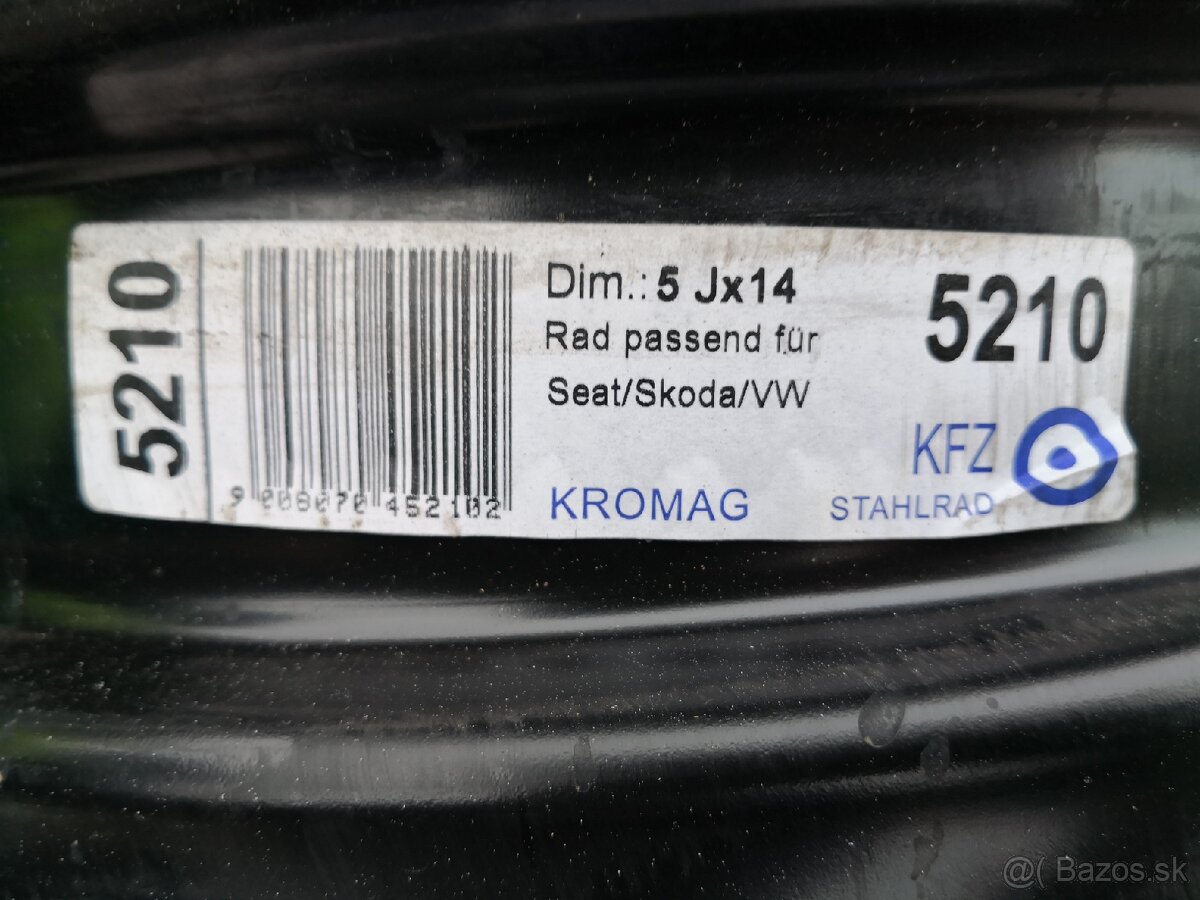 4 oceľové disky pre Fabia Polo Ibiza 5Jx14 ET35 - 4