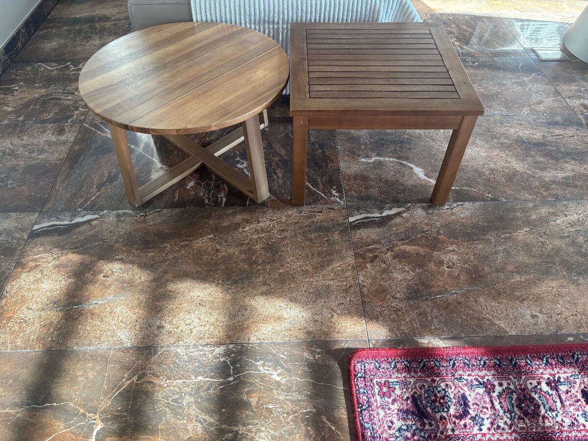 male drevene teakove stoliky 60 cm - 4