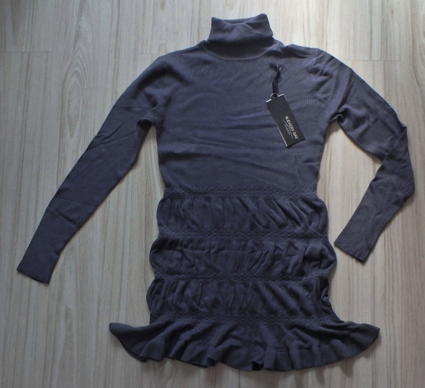 Pletené rolákové minišaty/tunika, v. S/M - 4