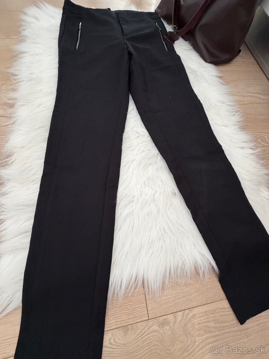 Dámske čierne elegantné nohavice XS, ZARA - 4