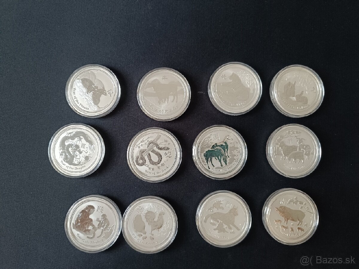 Kompletná sada Lunárna séria II. 2oz. Strieborné mince. - 4