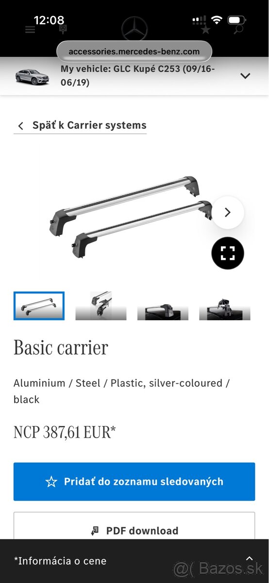 Strešný nosič mercedes GLC Kupé - 4