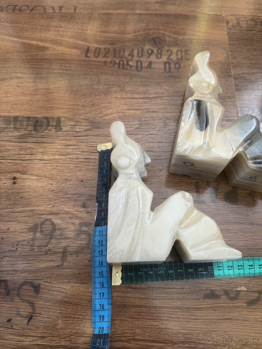 Vintage aztécke držiaky na knihy z Onyxu - 4