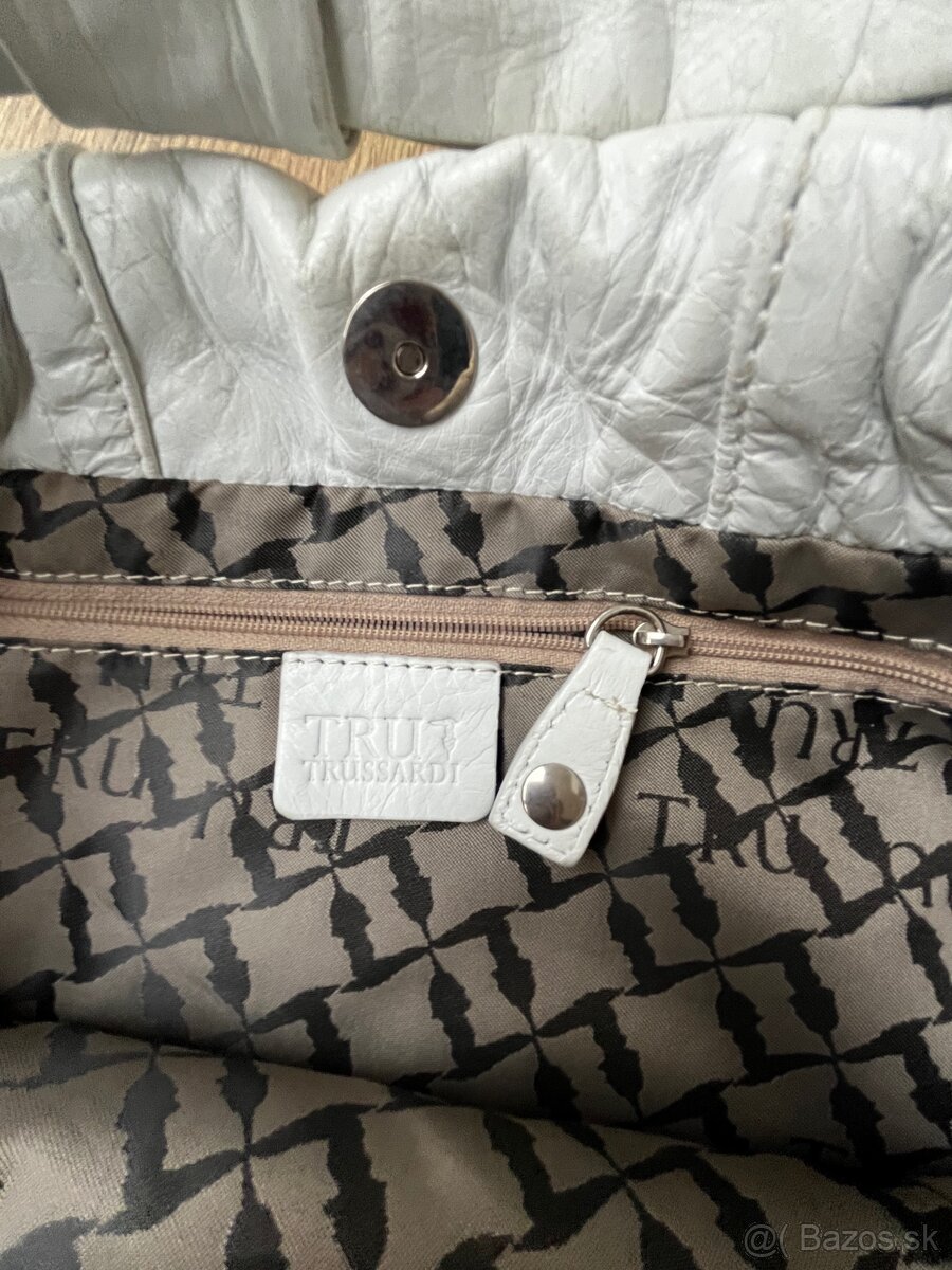 Biela kožená kabelka Trussardi - 4