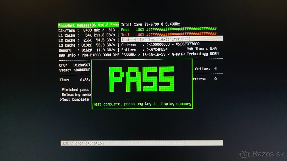 RAM ADATA XPG 2666 MHz 8GB - 4