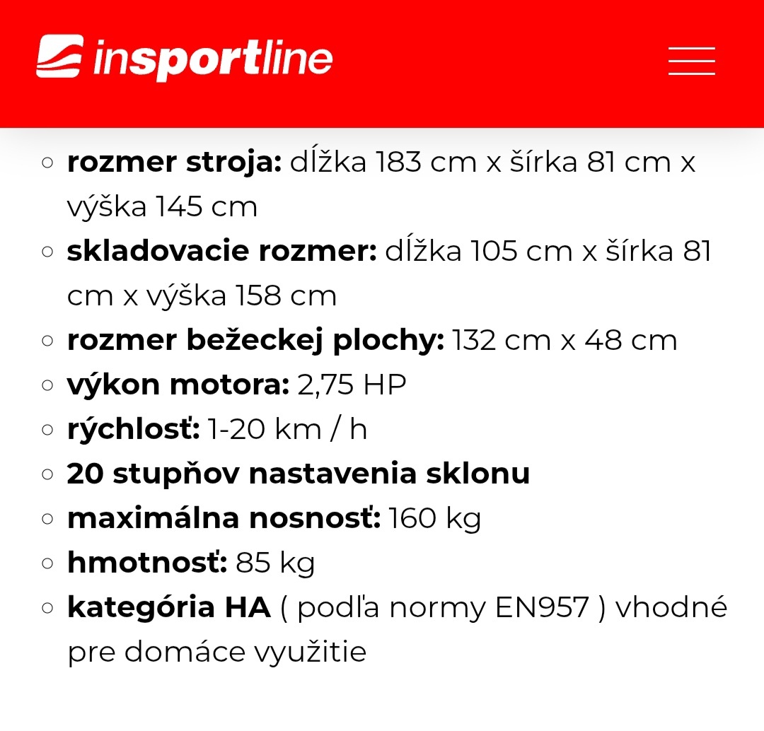 Bežecký pás inSportline - 4