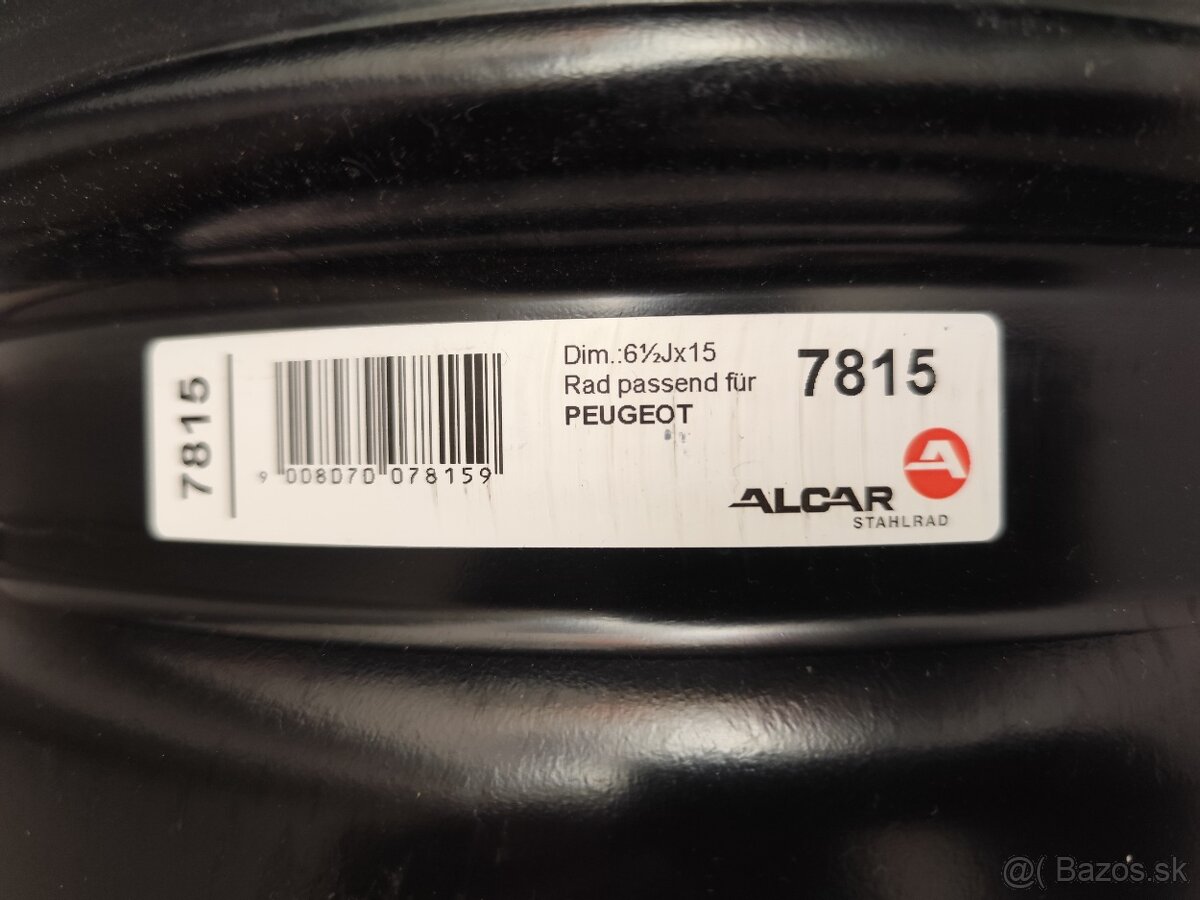 Predám nový plechový disk 6,5Jx15H2 - 4