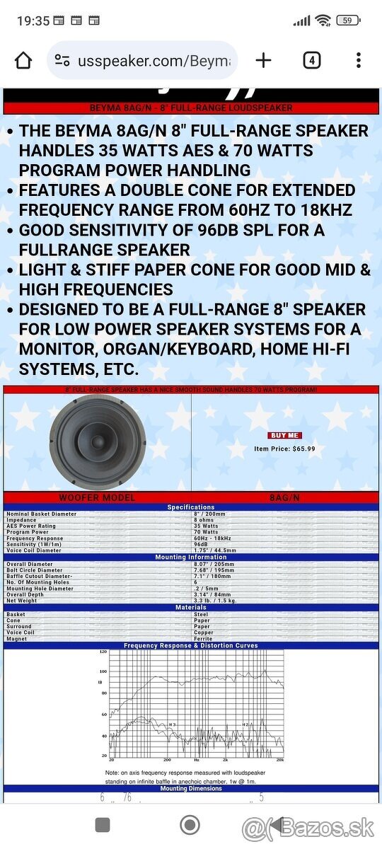 Stredové Repro Beyma 8" - 4