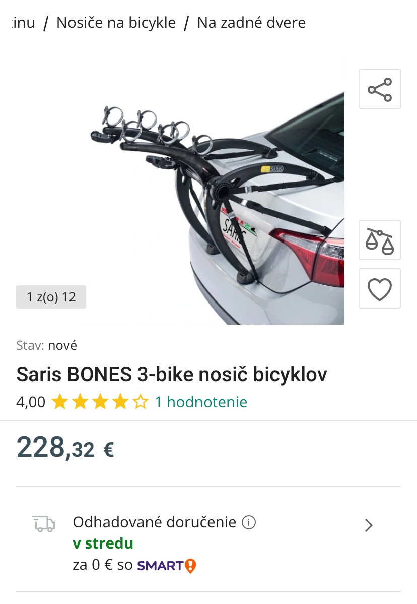 Nosič bicyklov saris bones 3 - 4