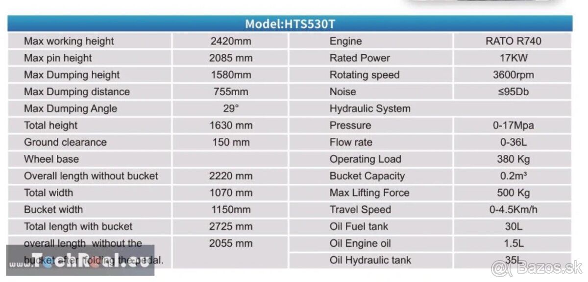 Pásový Nakladač HT530 benzín - 4