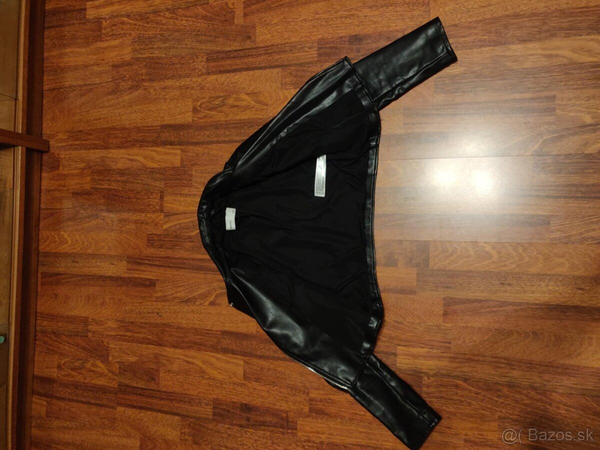 Dámská koženková bunda Bershka – biker style, vel. M - 4