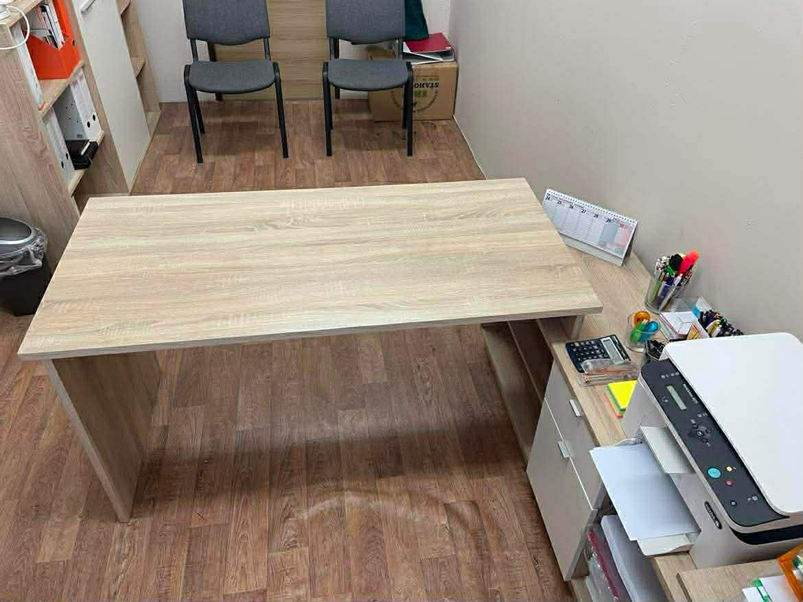 PC stôl, dub sonoma/biela, NOE NEW - 4