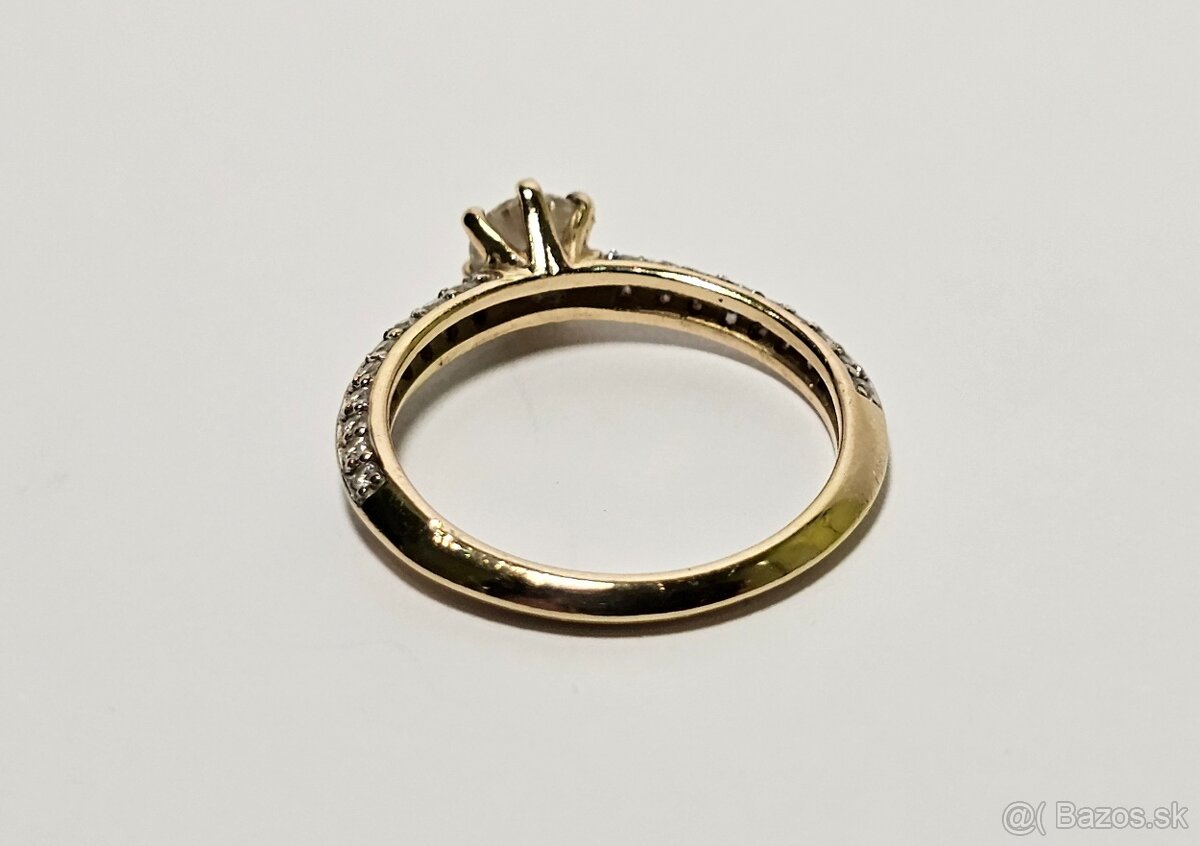 14k zlatý prsteň 0,63ct - 4