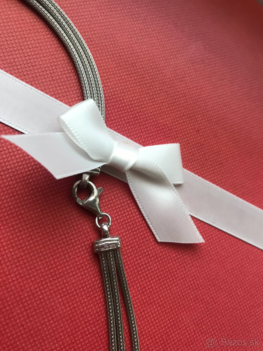 Elegantný strieborný náhrdelník – nový, darčekové bal - 4