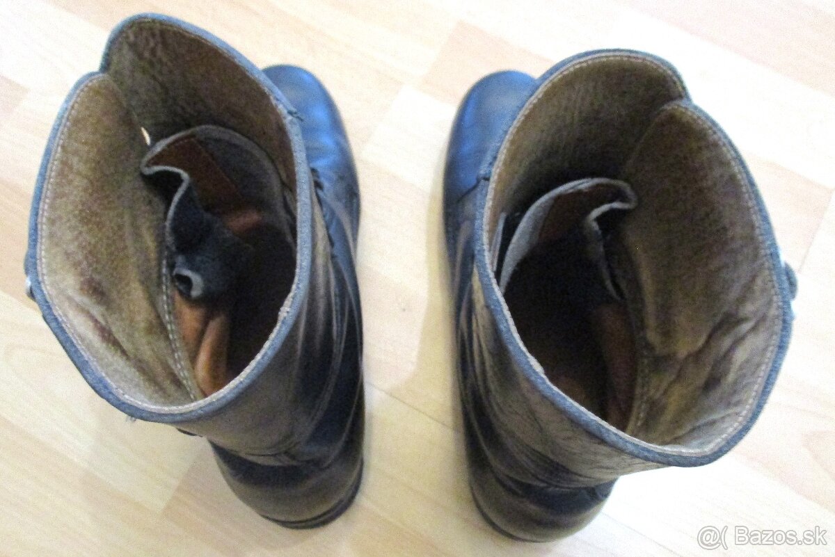 kožené kanady vzor 60 čiernej farby - 4