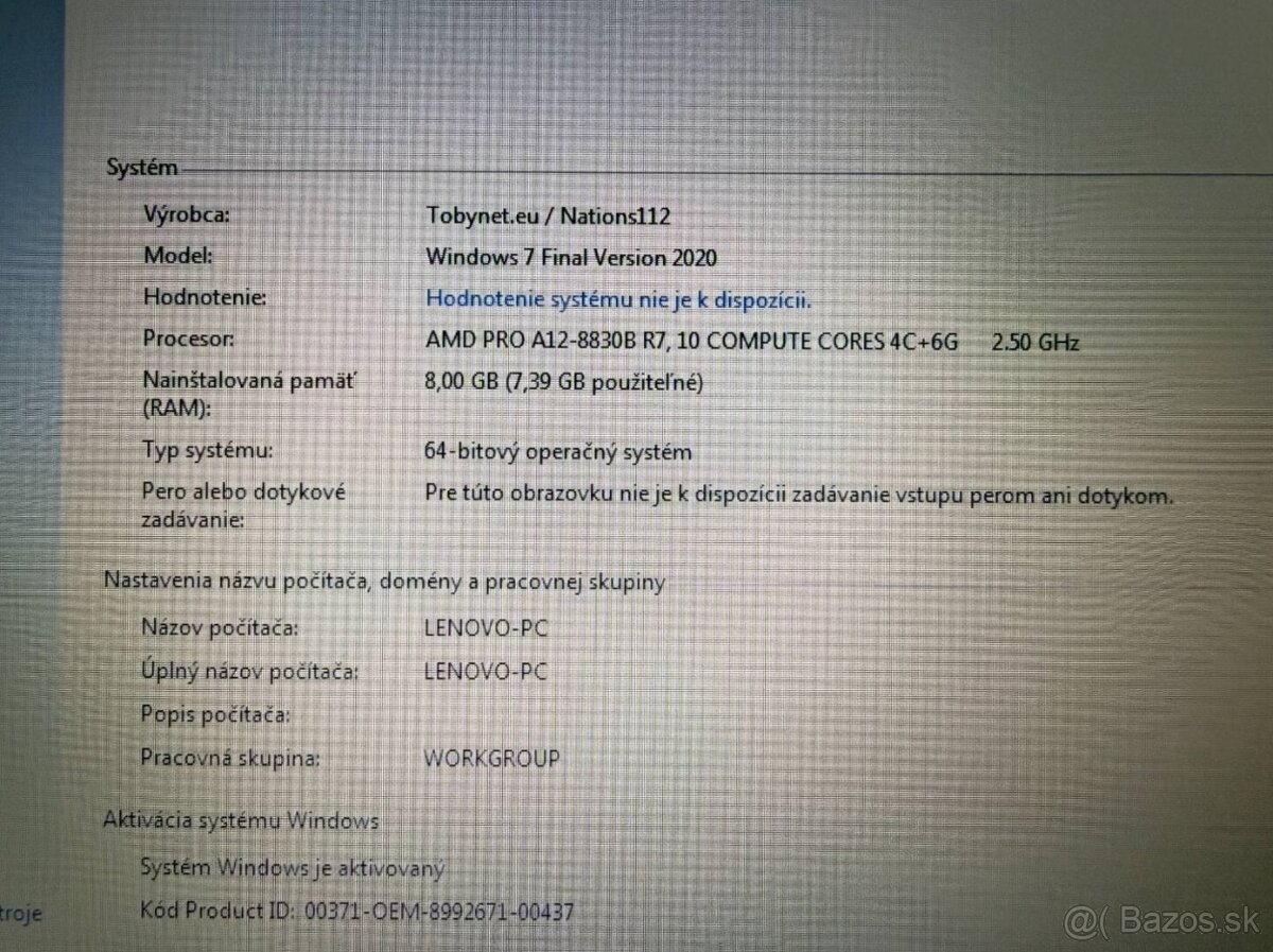 Notebook Lenovo A475 / AMD A12 / 8GB RAM / HDD / Windows 7 - 4
