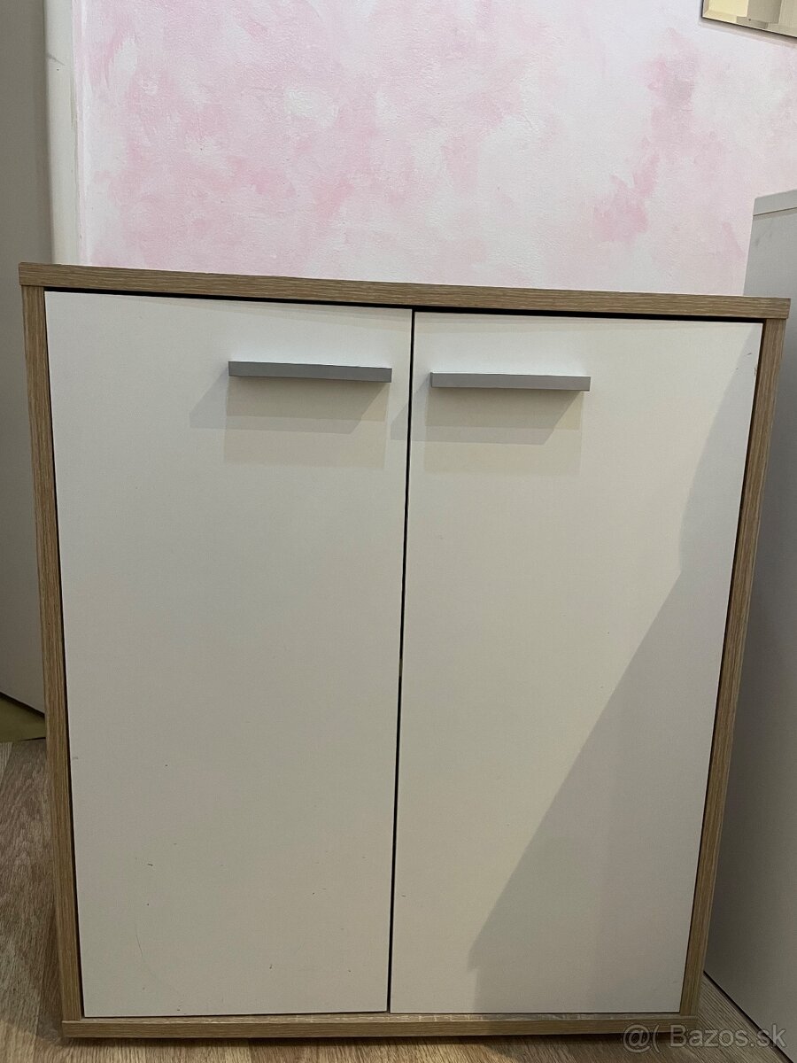 Mala prirucna skrinka 30x60x70 biela/dub sonoma - 4