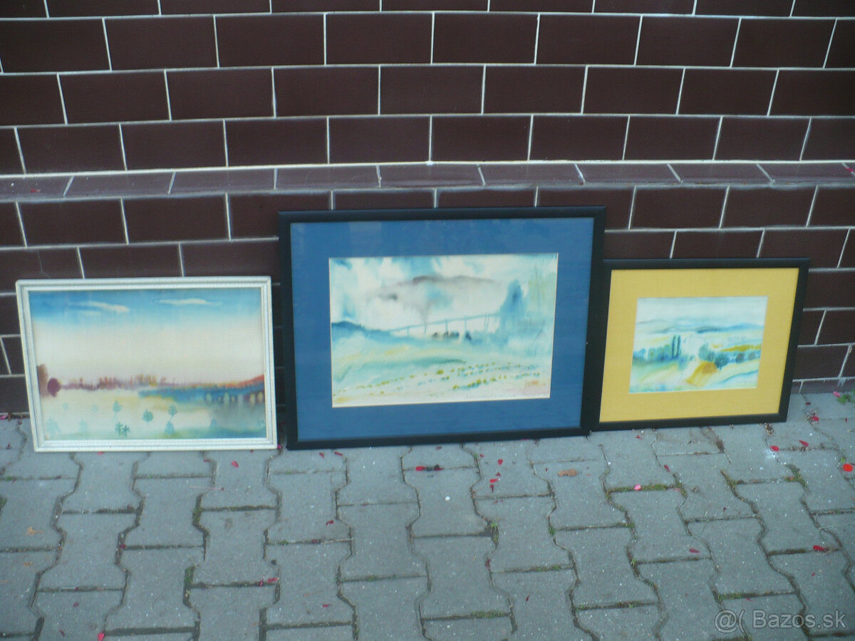 Július Gyula Szabó 3x akvarely - 4