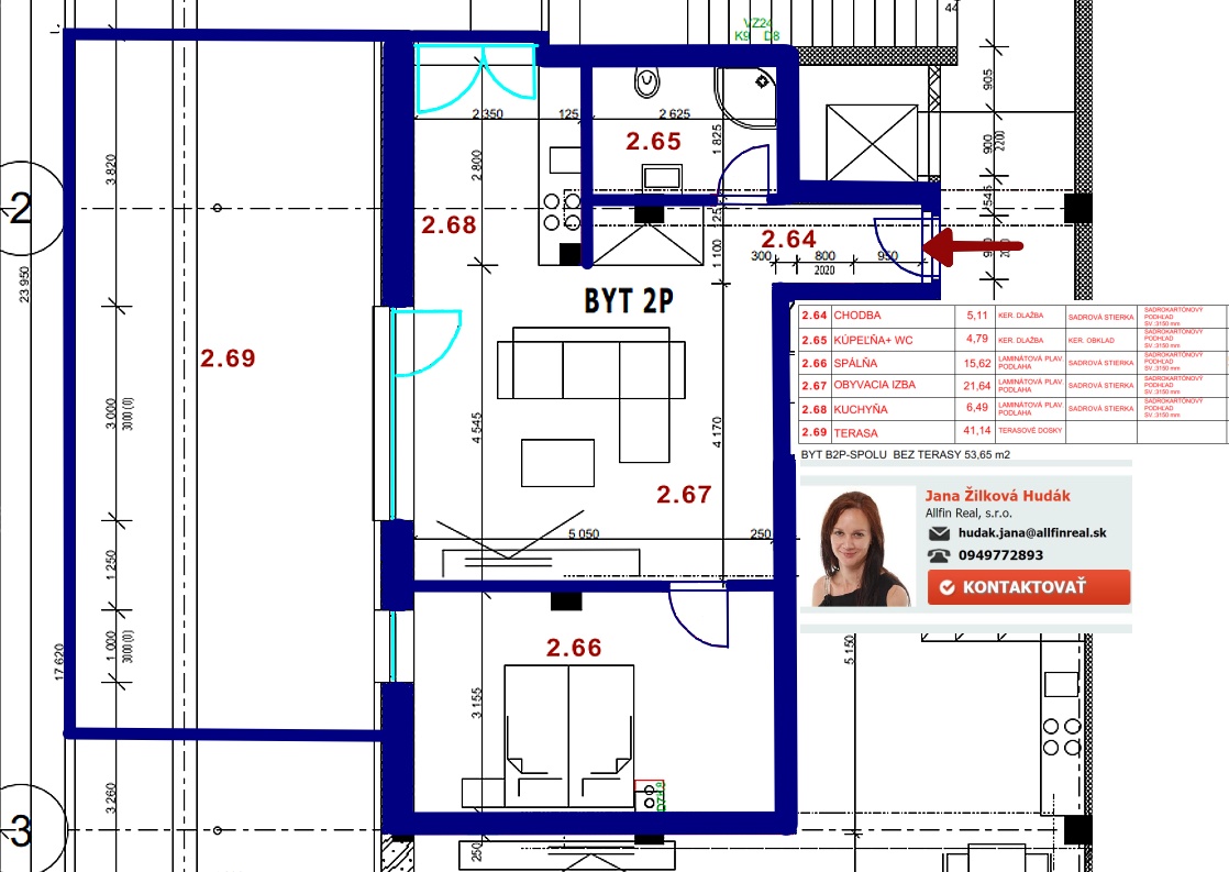 Moderný 2-izb. byt v centre Prešova s veľkou terasou. - 4