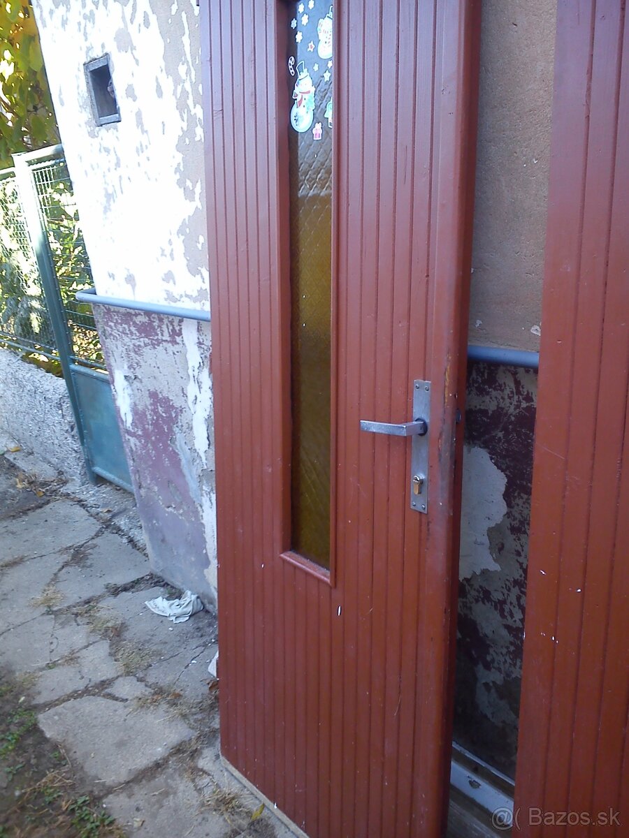 DVOJKRÍDLOVÉ VCHODOVÉ DVERE Z MASÍVU, - 4