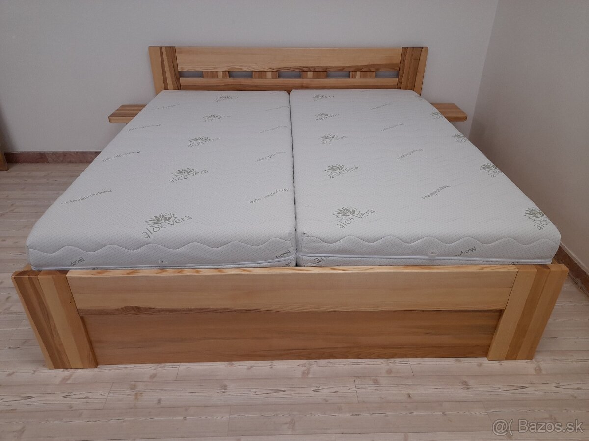 Nová jasanová masivní postel, nosnost 700 kg, Odvezem - 4