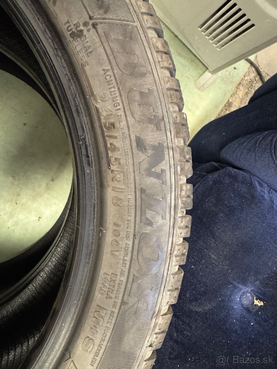 245/45R18 zimné pneumatiky2ks DUNLOP 6mm dot1222 - 4