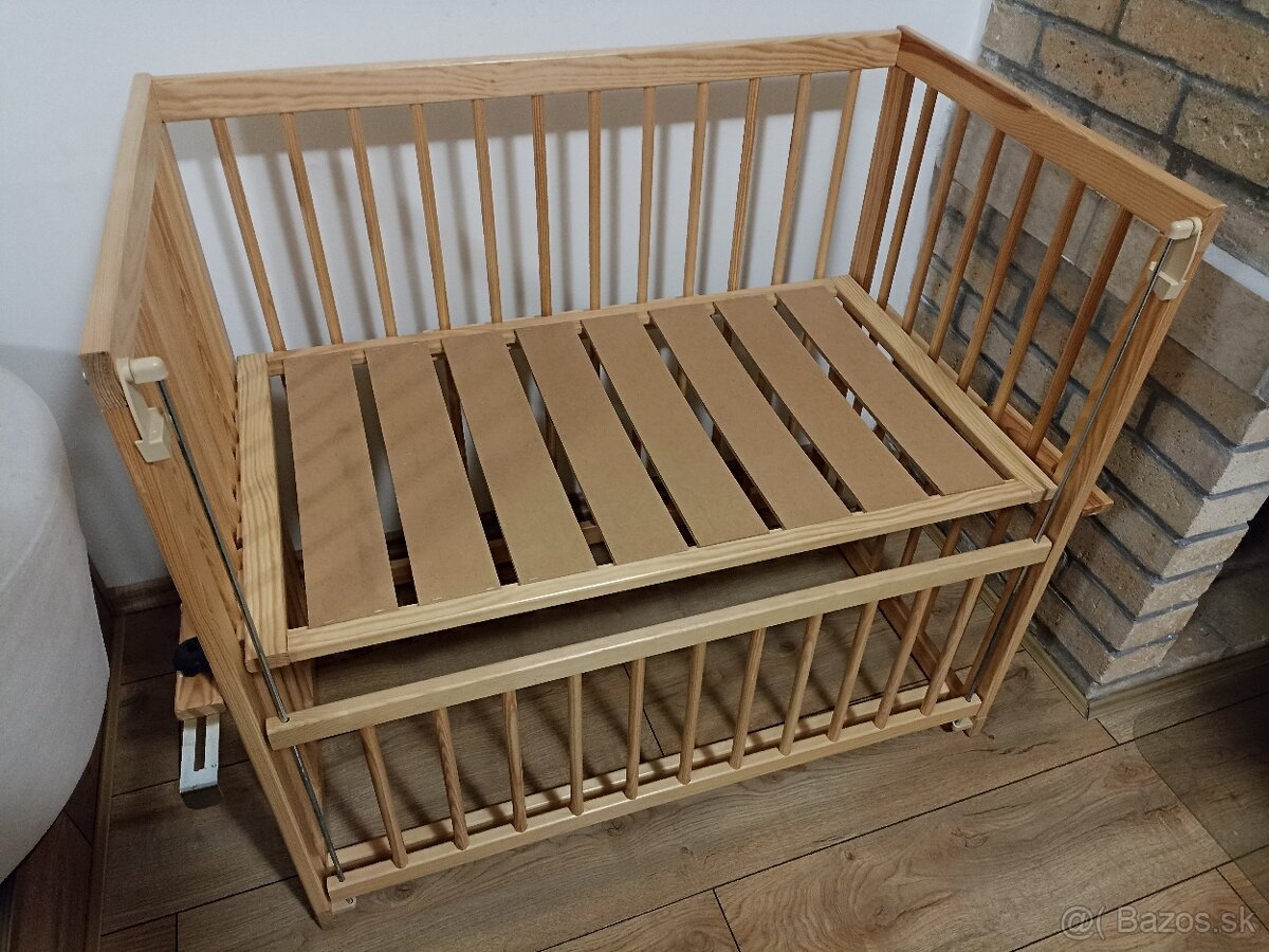 Drevená prístavná postieľka 60x100cm - 4