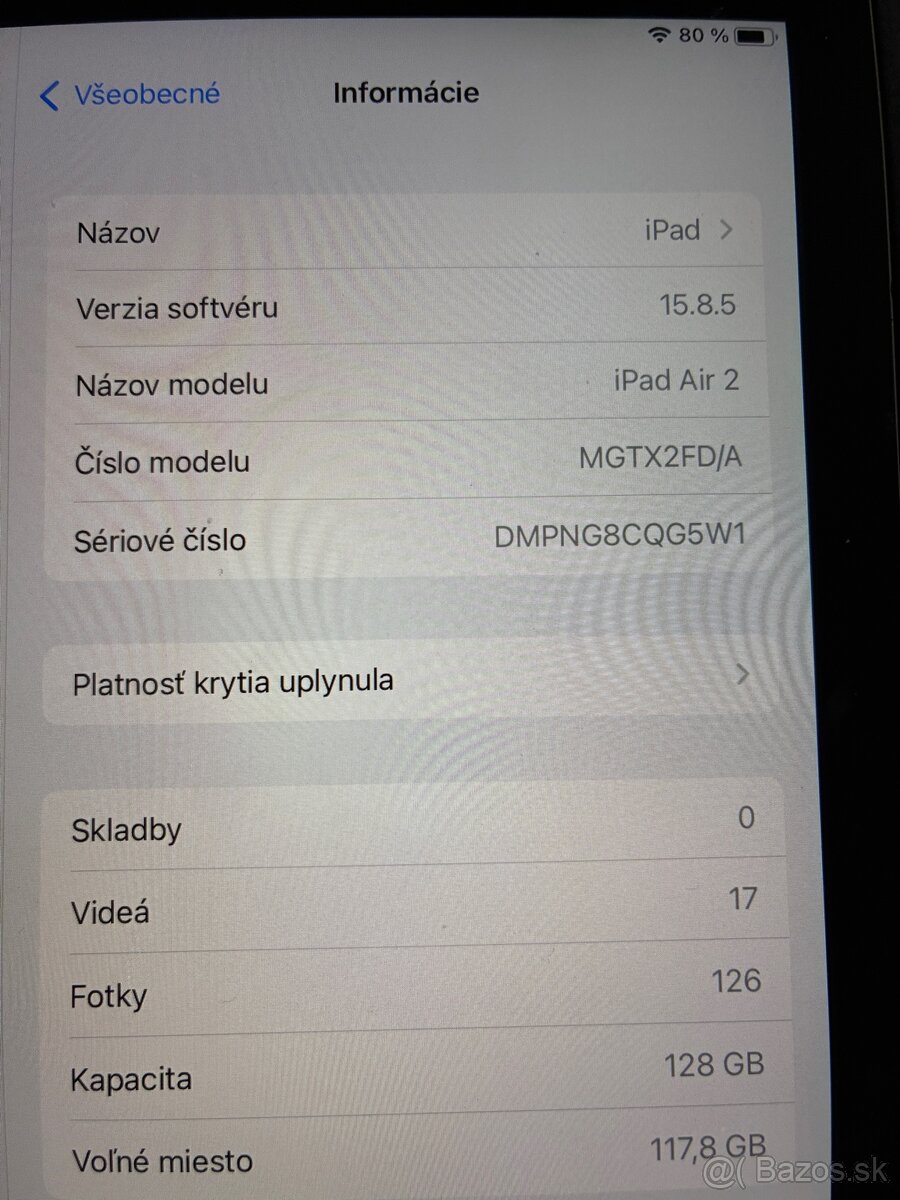 Predám iPad Air 2 (model A1566) 128 GB - 4