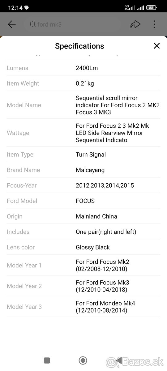 Ford FOCUS ,LED dynamické smerovky - 4