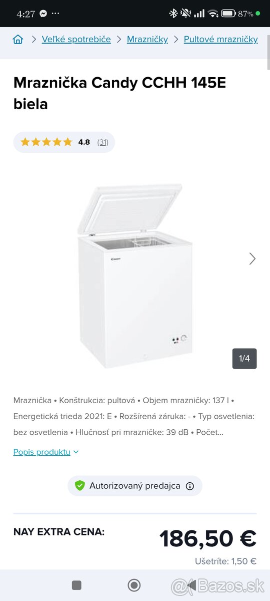 Truhlicova mraznička Candy CCHH 145E - 4