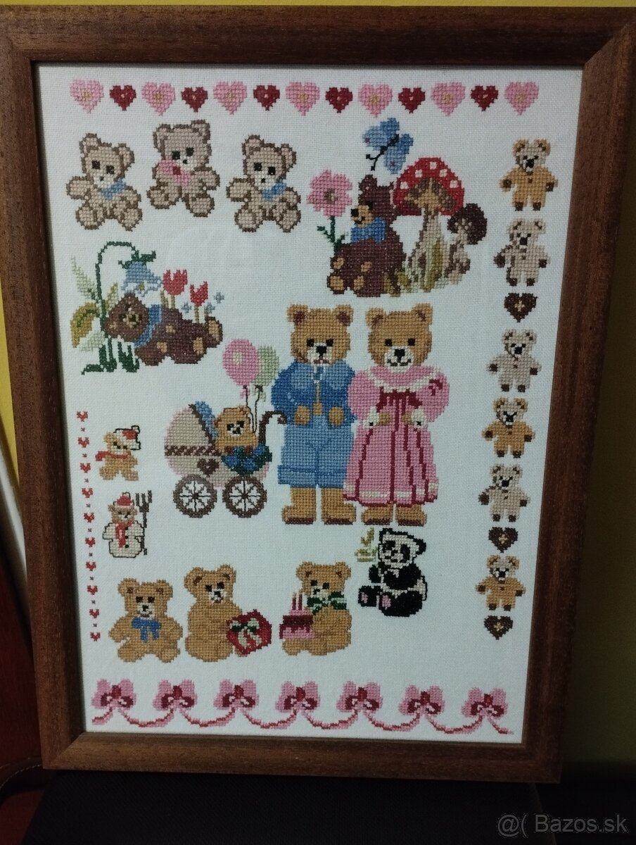 Obrázky vyšívané s rámom - 4