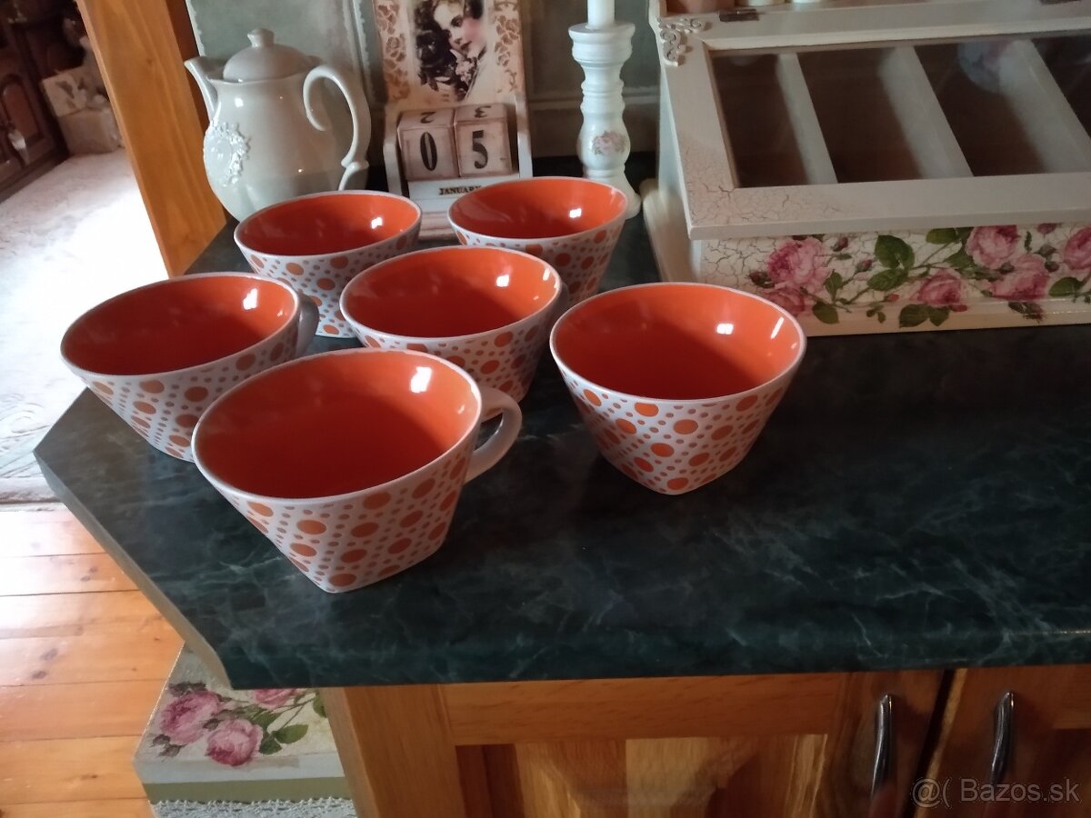šálky oranžová bodka - 4