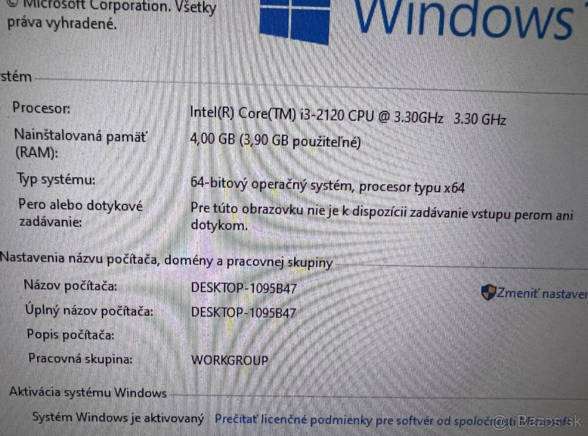 Počítač DELL.Intel i3-2120 2x3,30GHz.4gb ram.250gb HDD - 4