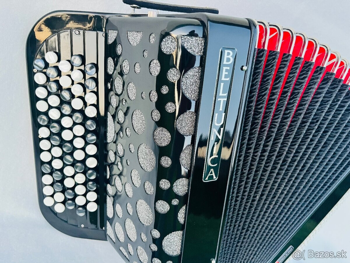 Predám nový akordeón Beltunica- chromaticky B Griff -72 BASO - 4
