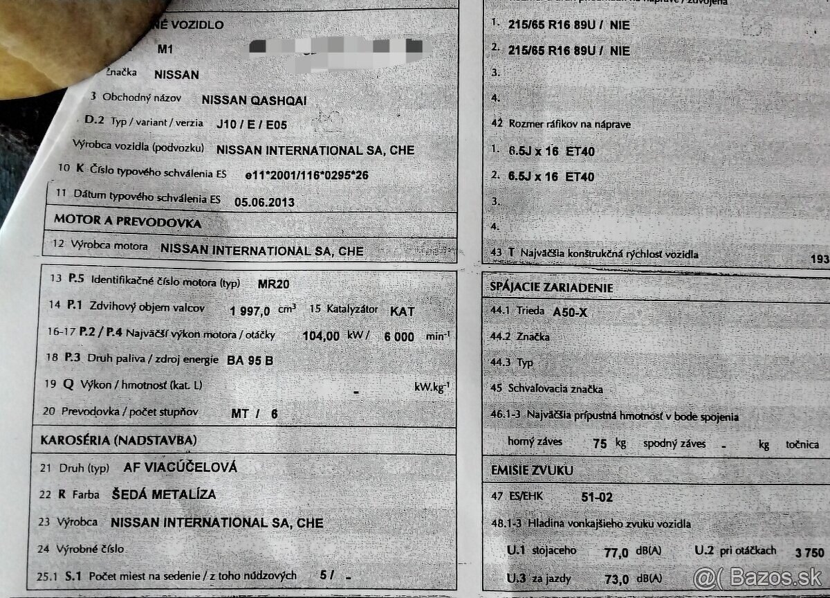 NISSAN Qashqai 2.0 2013 predám svetlo XENON, MOTOR MR20 - 4
