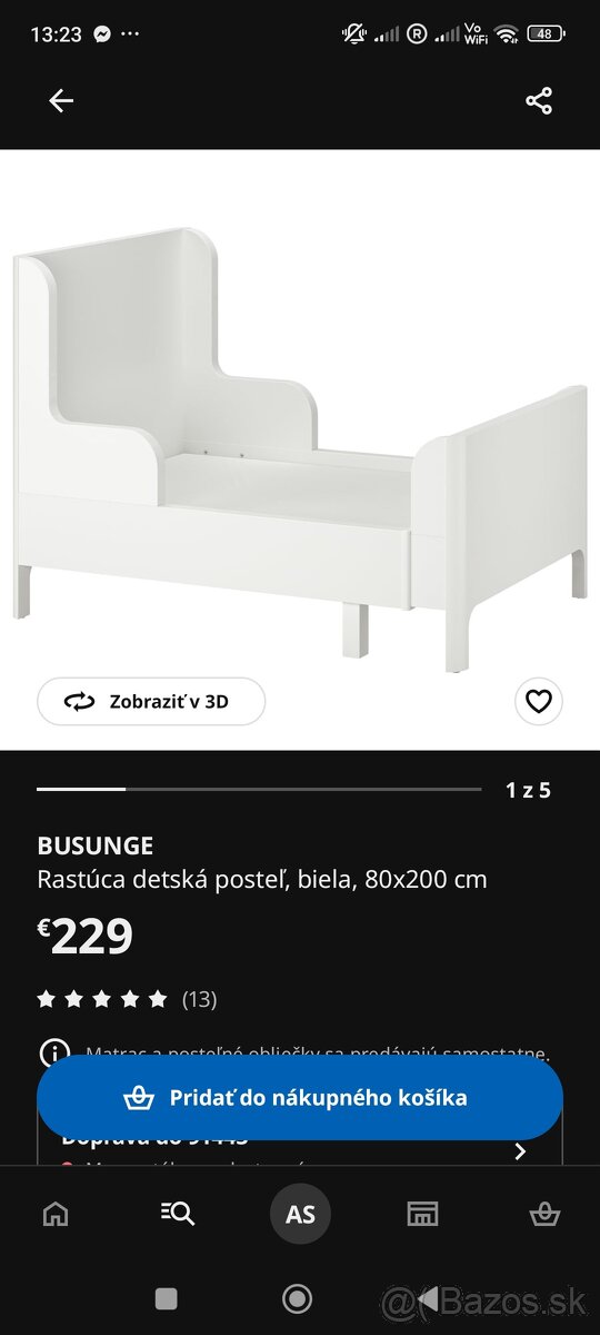 Rastúca posteľ pre deti Busunge IKEA - 4