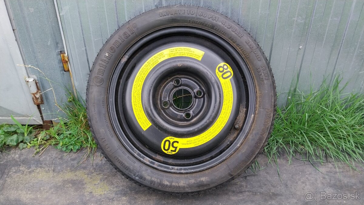 Dojazdové kolesá 2 X - VW 15" 5X100 - 4X100 - 4