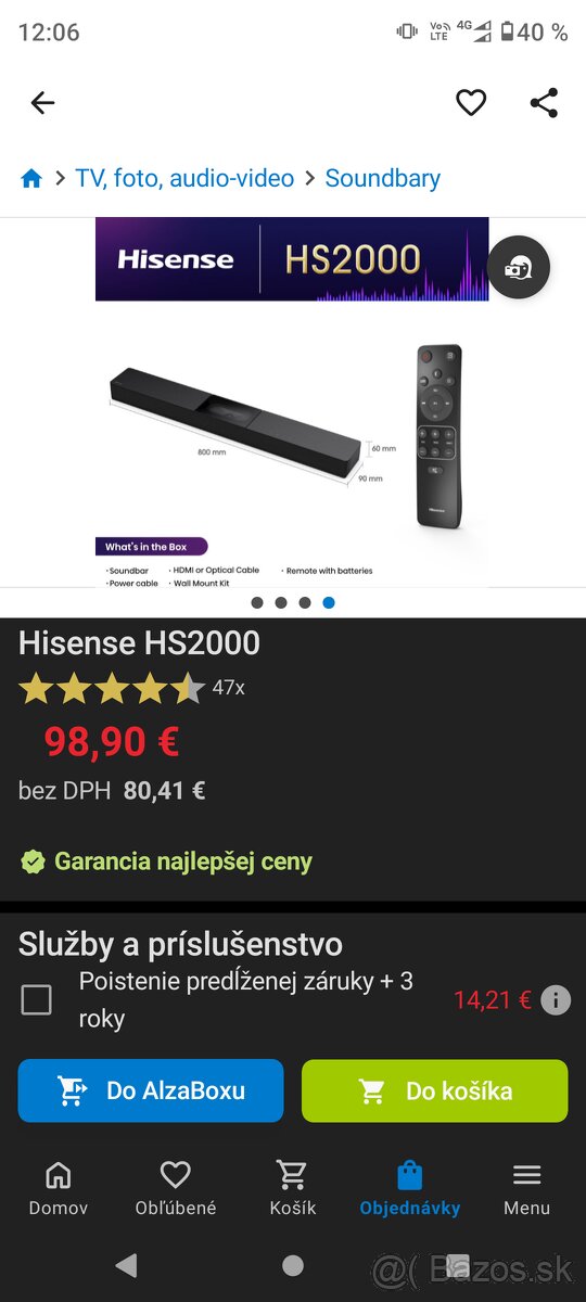 Predám nový soundbar Hisense HS2000 - 4