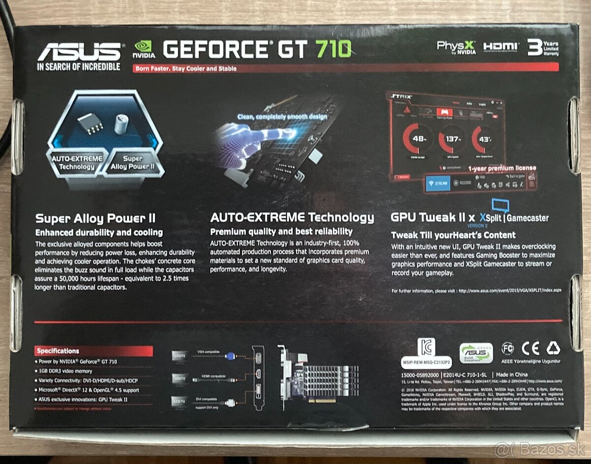Asus GeForce GT 710 – 1 GB – tichá / pasívna grafická karta - 4