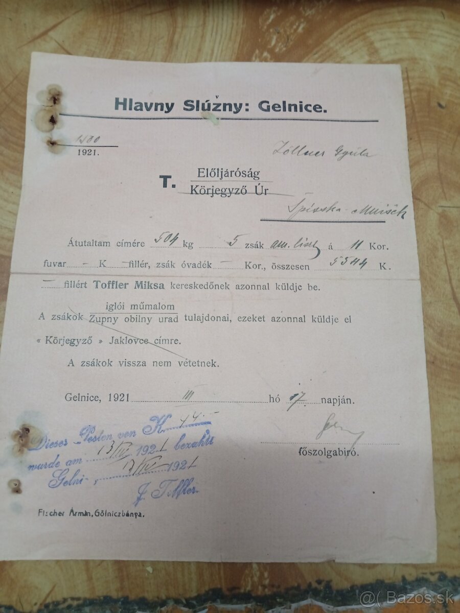 Gelnica voľby leták starý - 4