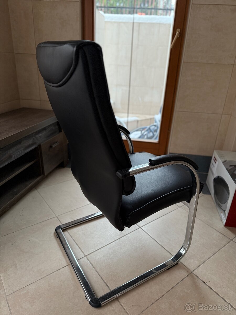 2x Stolička - kožená, administratívna - 4