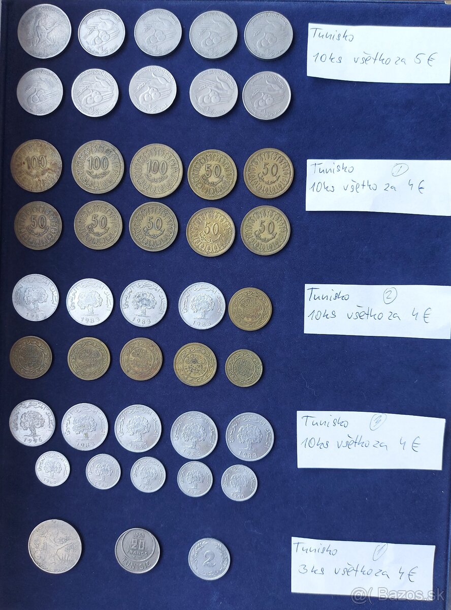 Zbierka mincí - Tunisko, ostrovy, Afrika - 4
