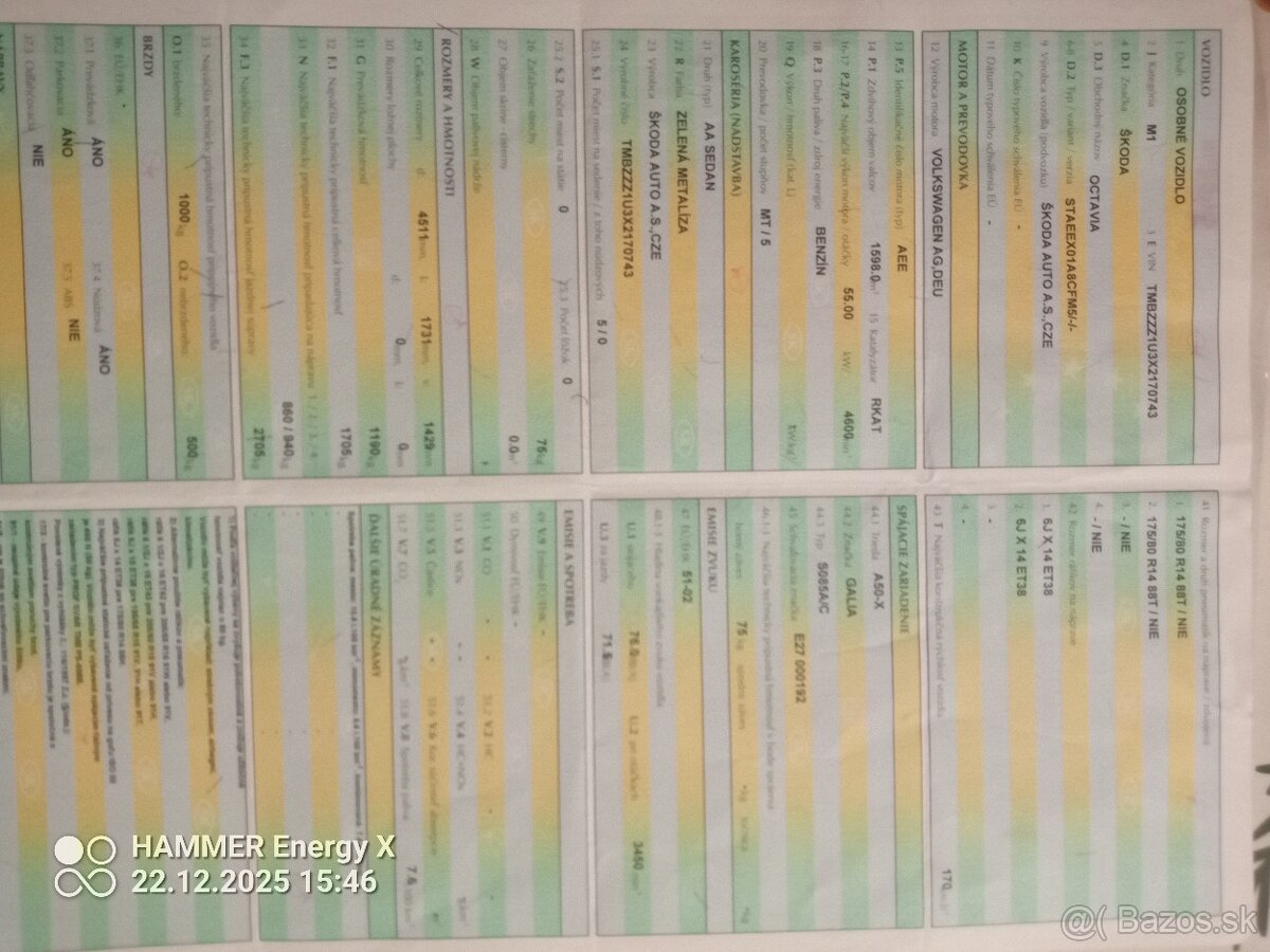 Škoda Octavia 1 1.6 - 4