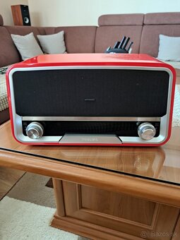 Rádio Philips ORD7100R/00, červená farba, "retro" - 4